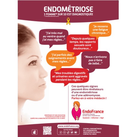 [AFFICHE] Endométriose - 1 femme sur 10 est diagnostiquée